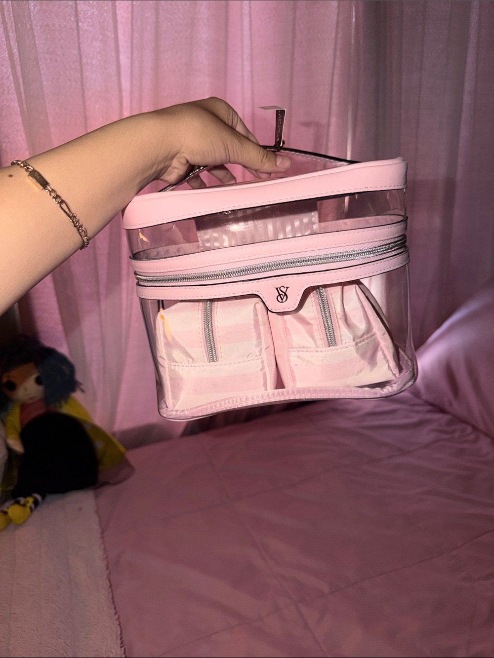 Victoria's Secret Pink Transparent Cosmetic Organizer Case